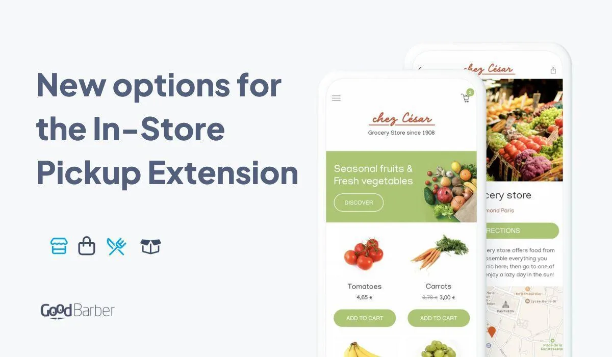 GoodBarber eCommerce app: a new feature for the In Store Pickup extension