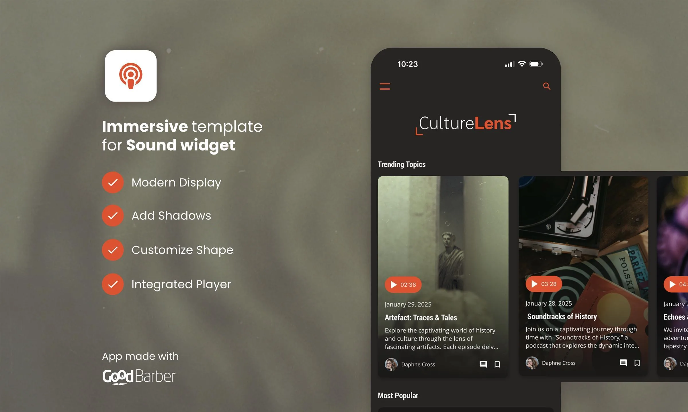 Immersive Card Banner: now available for Sound widgets